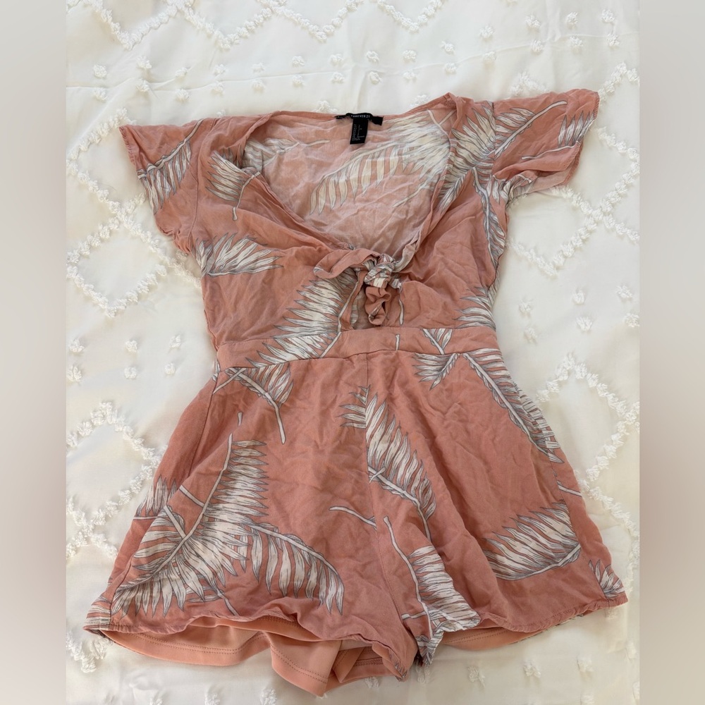 Forever 21 pink floral romper